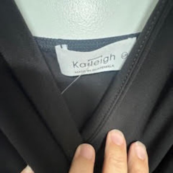 Kaileigh Rochelle Knit Jumpsuit, Wide leg, black jumpsuit, Large Petite, Black - Picture 4 of 5